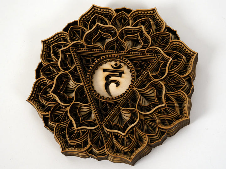 Throat Chakra Wooden Mandala Wall Art