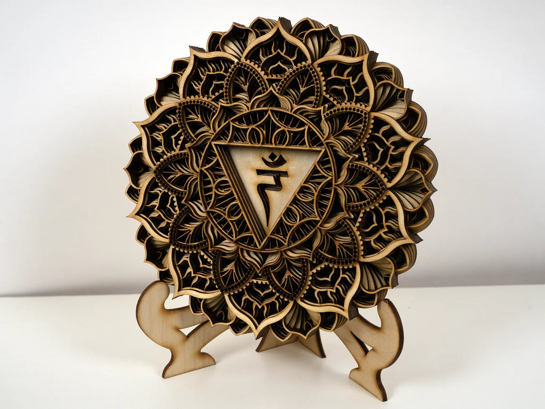 Solar Plexus Chakra Wooden Mandala Wall Art