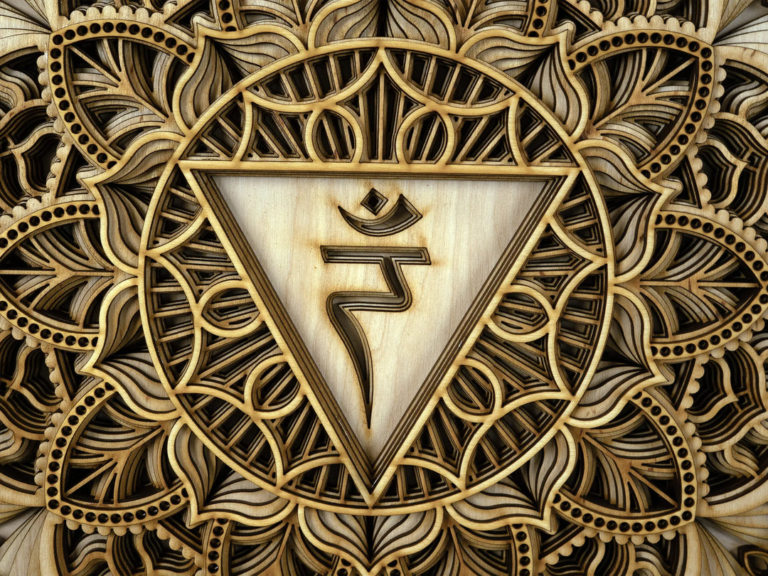 Solar Plexus Chakra Wooden Mandala Wall Art