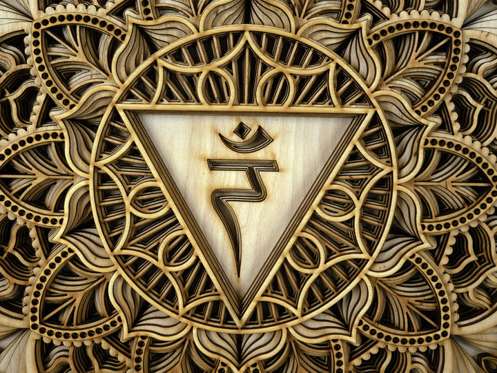 Solar Plexus Chakra Wooden Mandala Wall Art