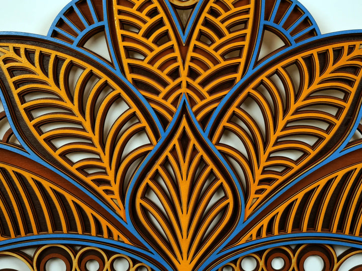 Lotus Petal Wooden Mandala Art