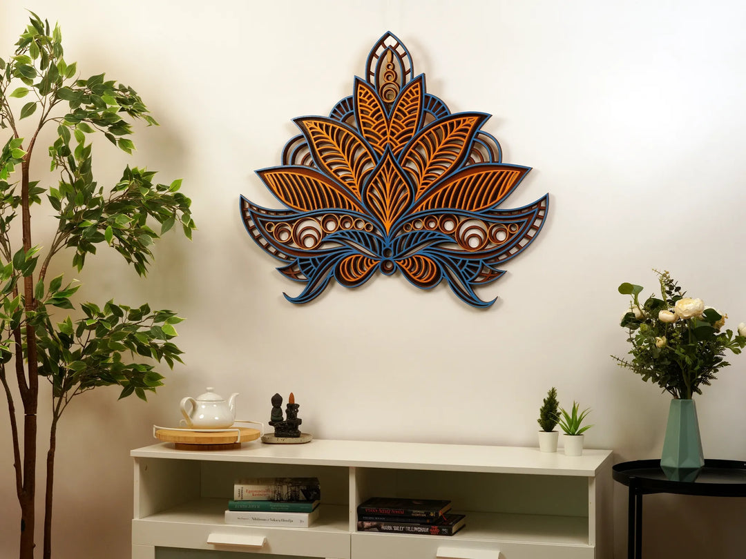Lotus Petal Wooden Mandala Art