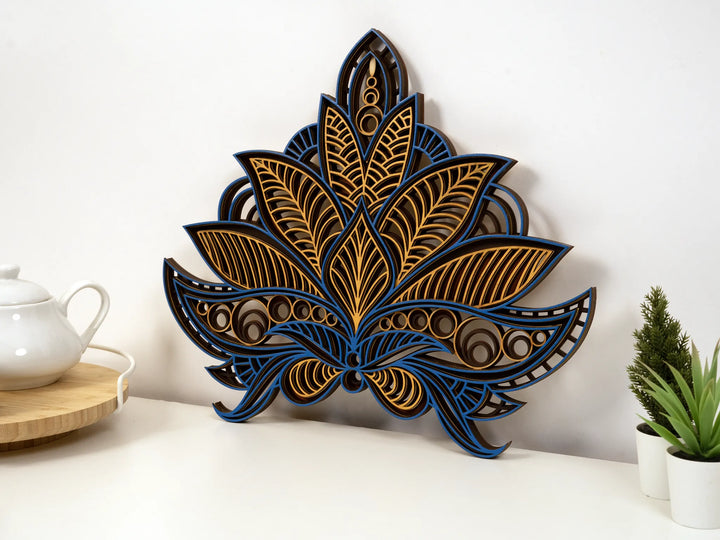 Lotus Petal Wooden Mandala Art