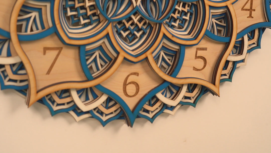 Wooden Clock Mandala Wall Art