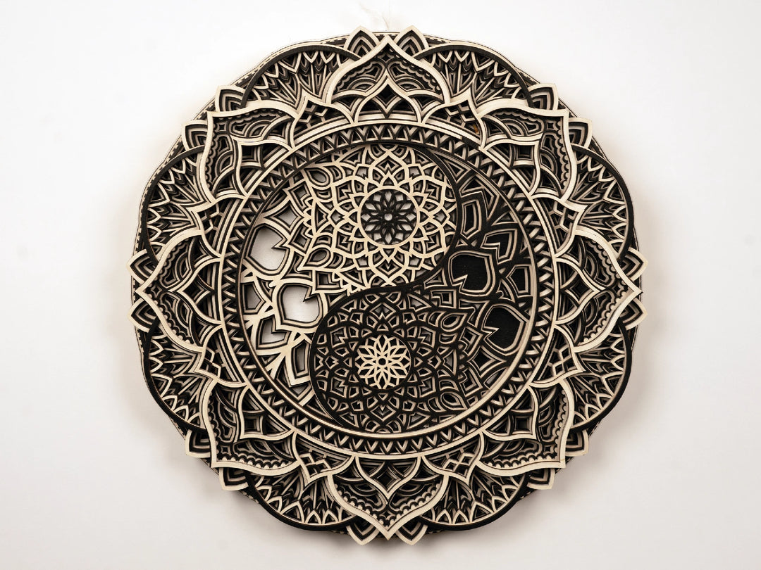 Yin Yang Wooden Mandala Wall Art
