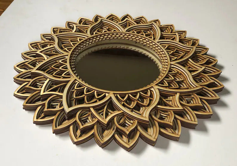 Boho Wooden Mirror Mandala