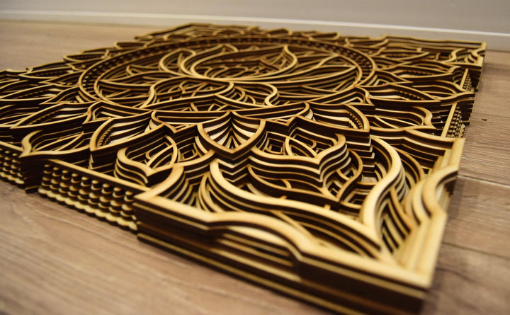 Lotus Flower Wooden Mandala