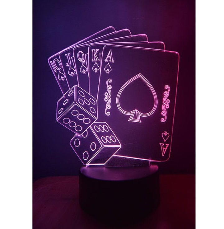 LED Night Lamp Poker Cards
