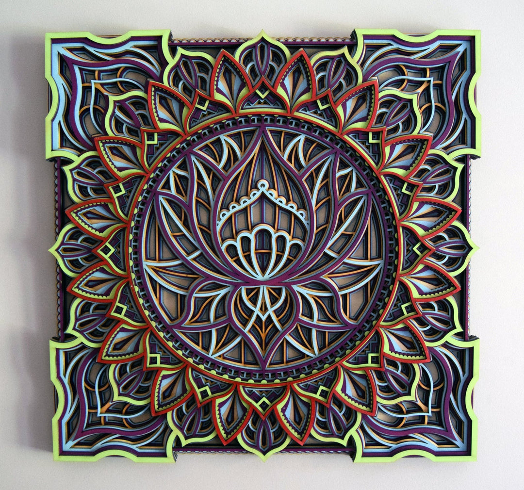 Lotus Flower Wooden Mandala