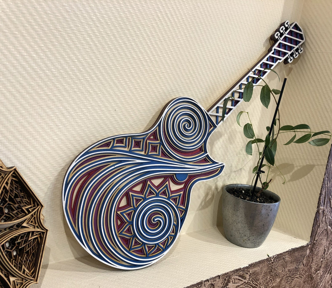 Wooden Guitar Wall Art