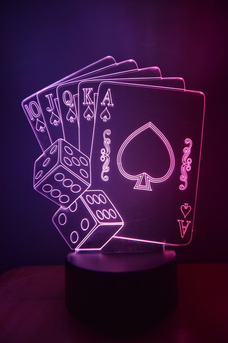 LED Night Lamp Poker Cards