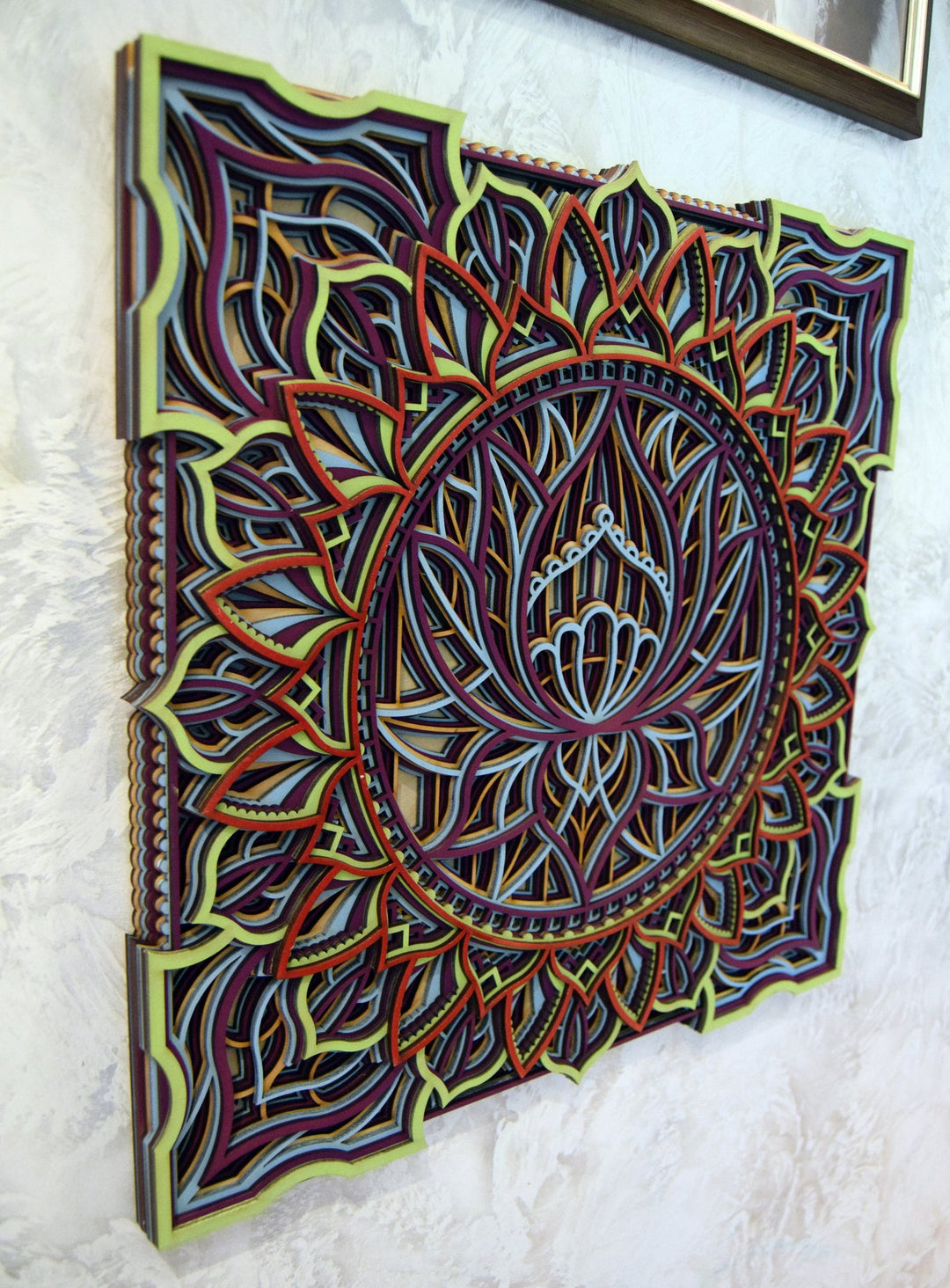 Lotus Flower Wooden Mandala