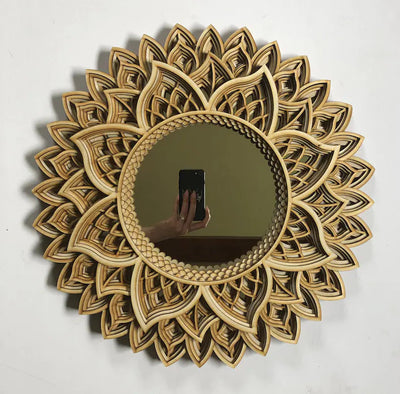 Boho Wooden Mirror Mandala