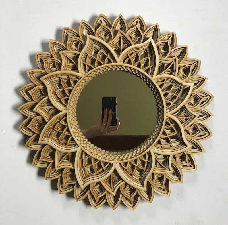 Boho Wooden Mirror Mandala