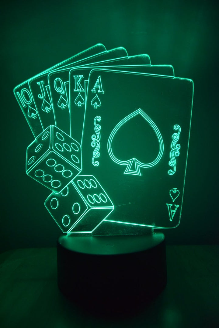 LED Night Lamp Poker Cards