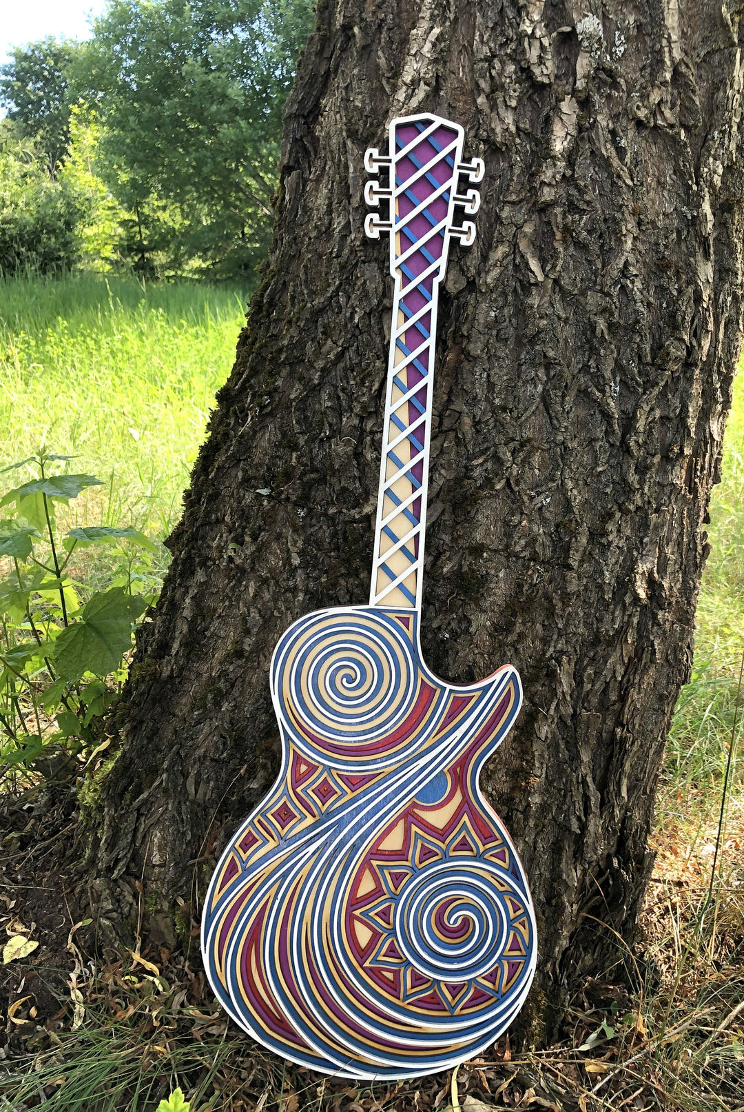 Wooden Guitar Wall Art