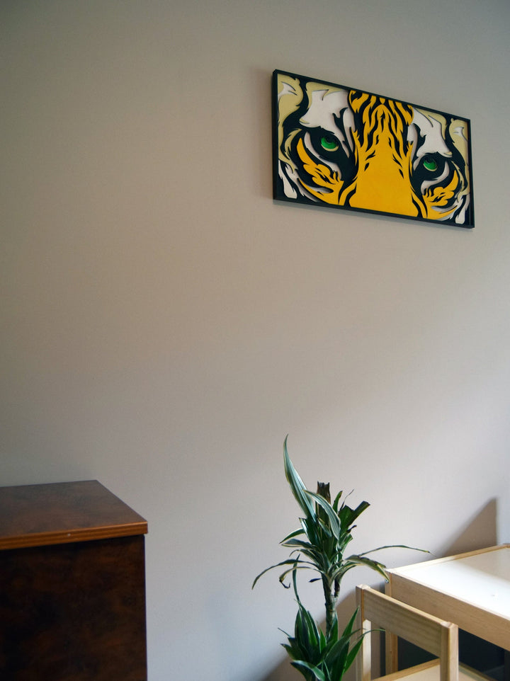 Tiger Eyes Wooden Mandala Wall Art