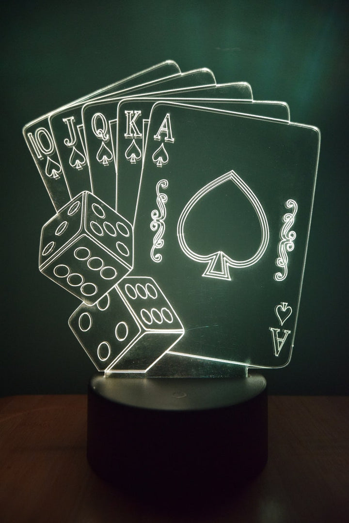 LED Night Lamp Poker Cards