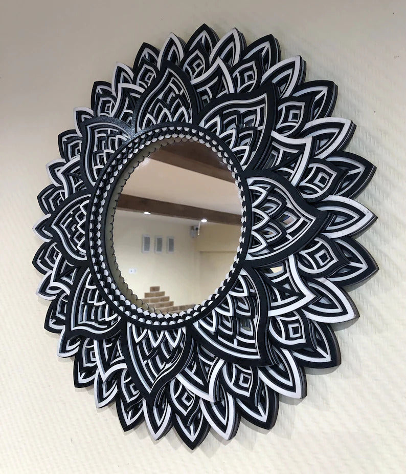 Boho Wooden Mirror Mandala