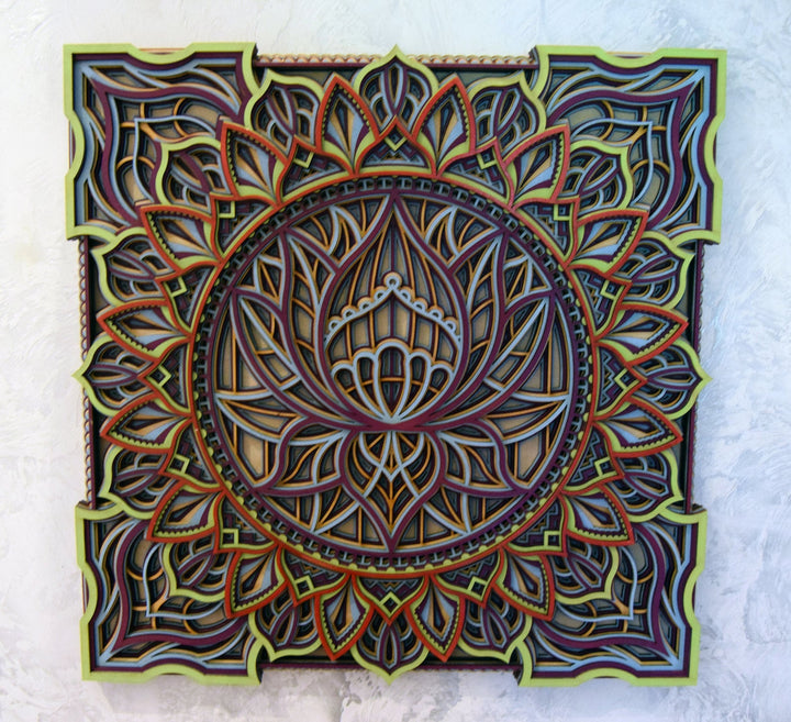 Lotus Flower Wooden Mandala