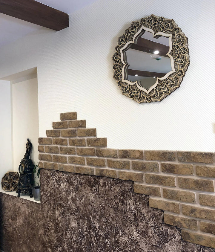 Flower Wooden Mirror Mandala