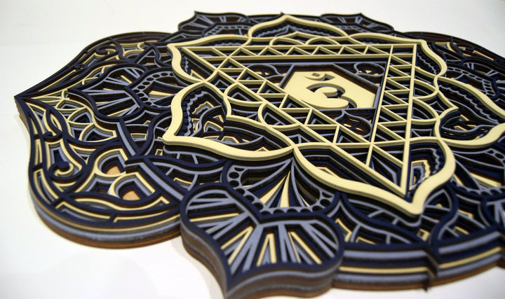 Third Eye Chakra (Sahasrara) Mandala Wooden Wall Art – Zen Decor