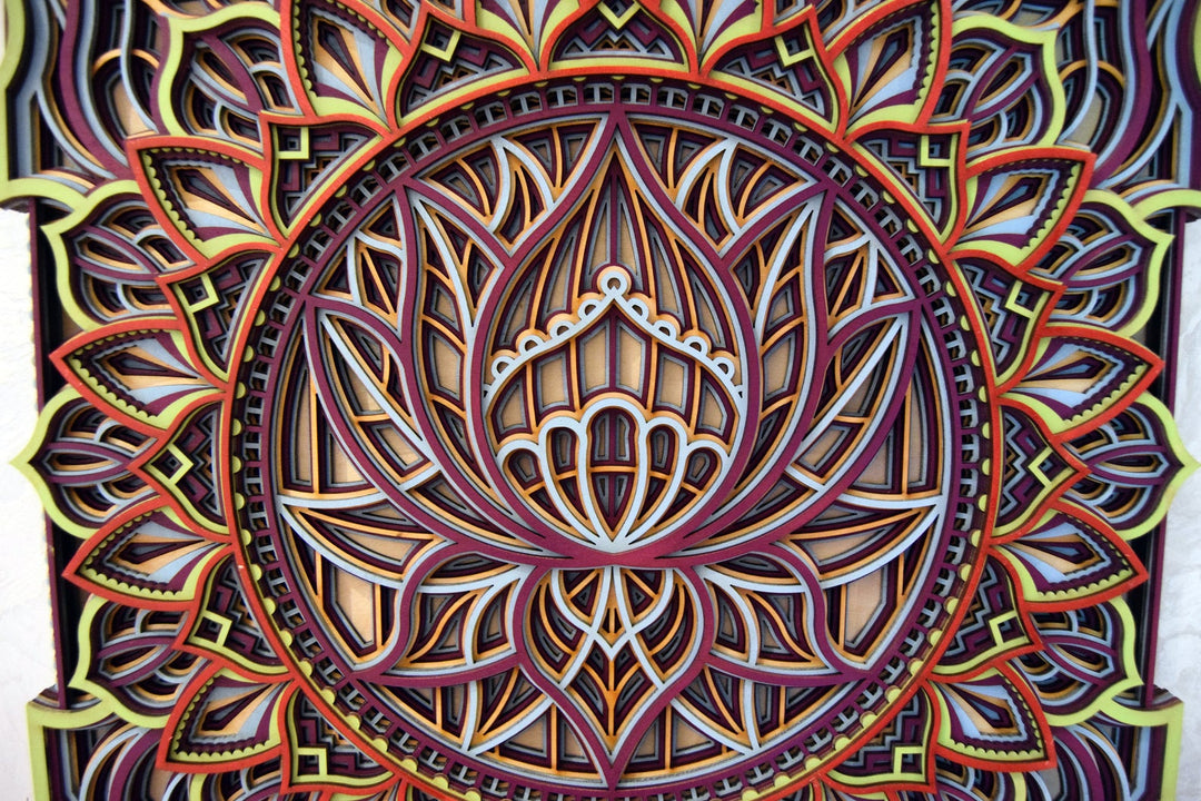Lotus Flower Wooden Mandala