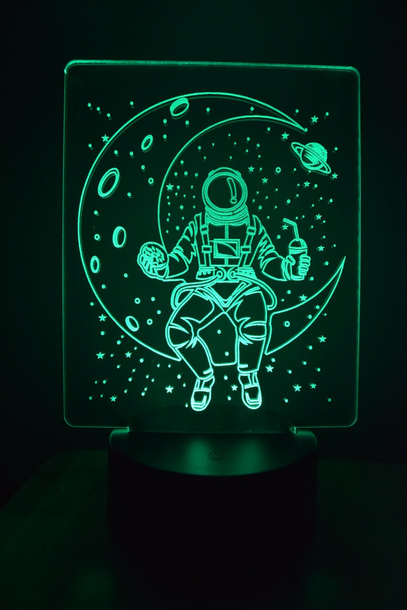 Astronaut LED Night Lamp | RGB 3D Acrylic Moon Light