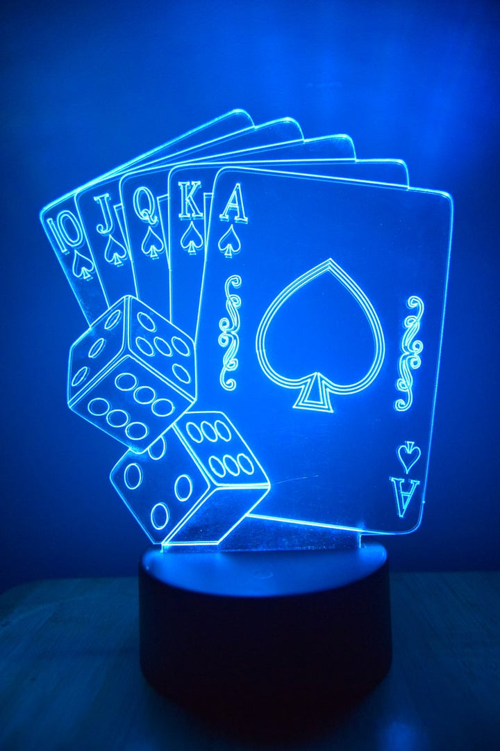 LED Night Lamp Poker Cards