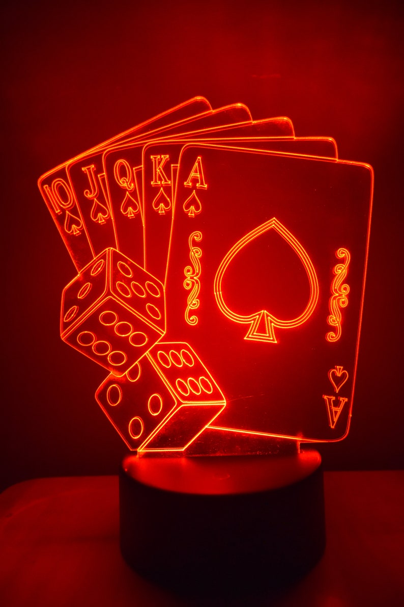 LED Night Lamp Poker Cards