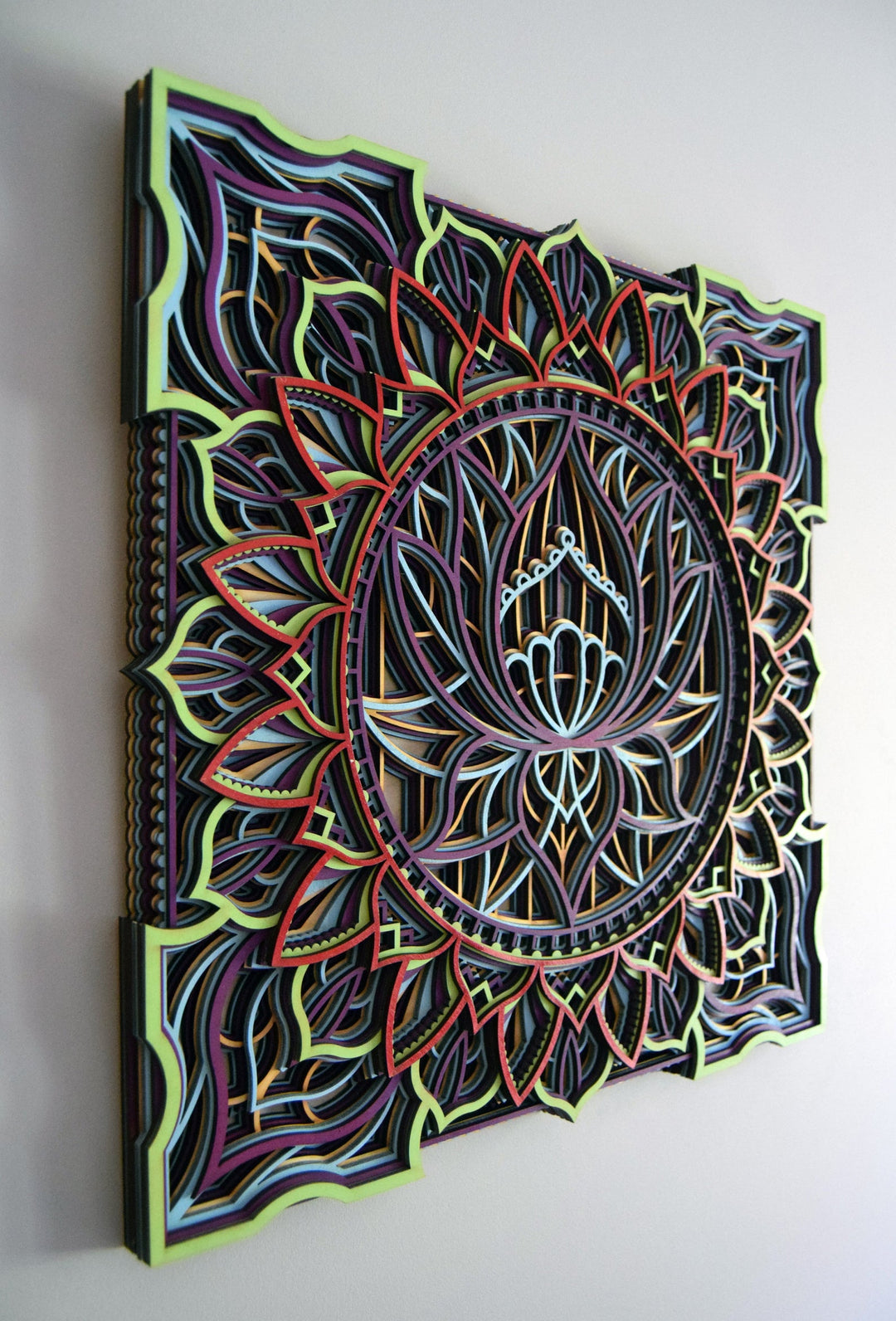 Lotus Flower Wooden Mandala