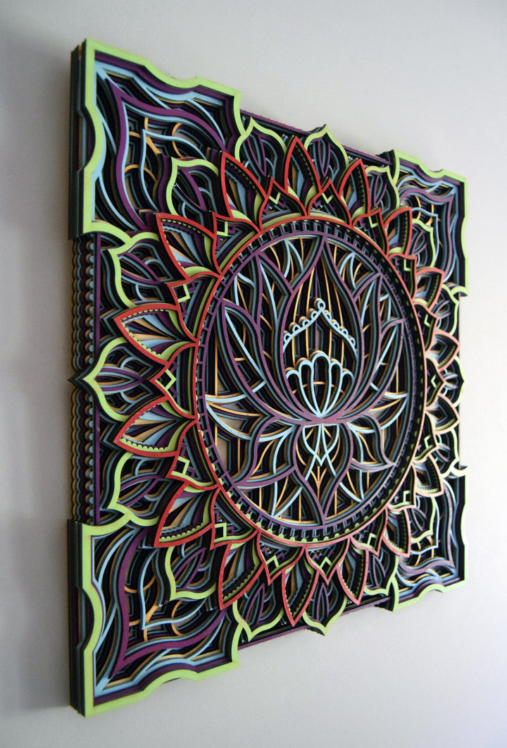 Lotus Flower Wooden Mandala