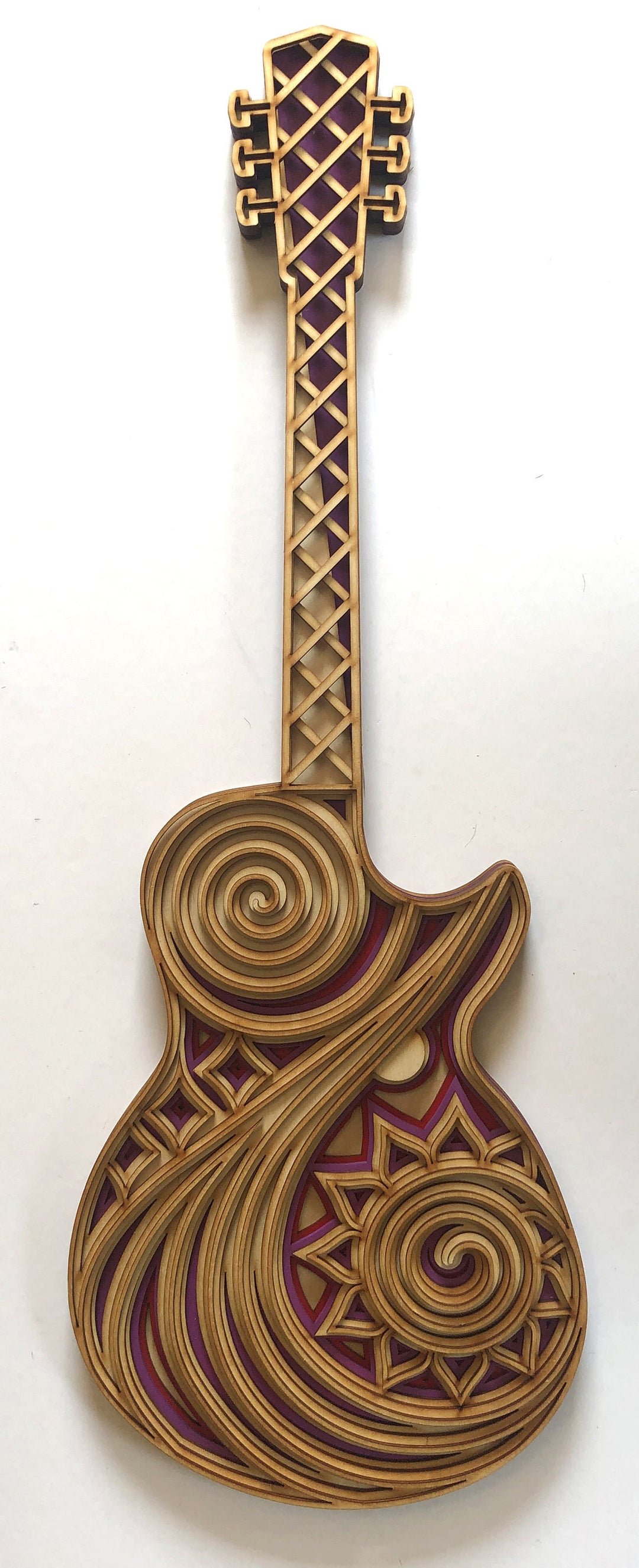 Wooden Guitar Wall Art