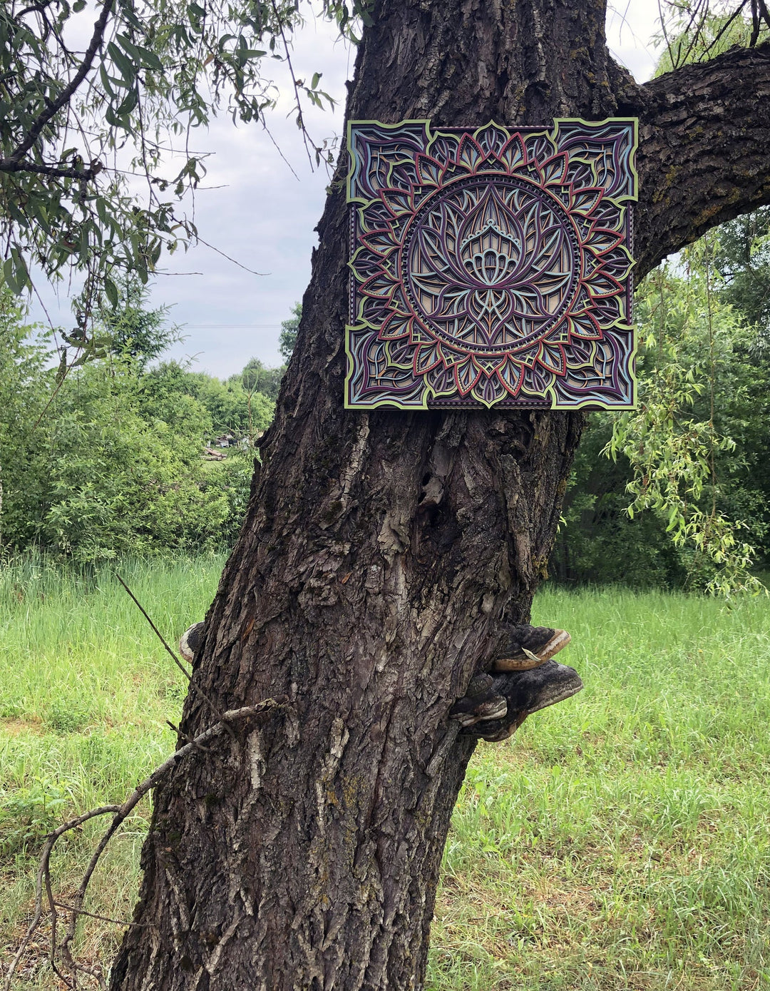 Lotus Flower Wooden Mandala