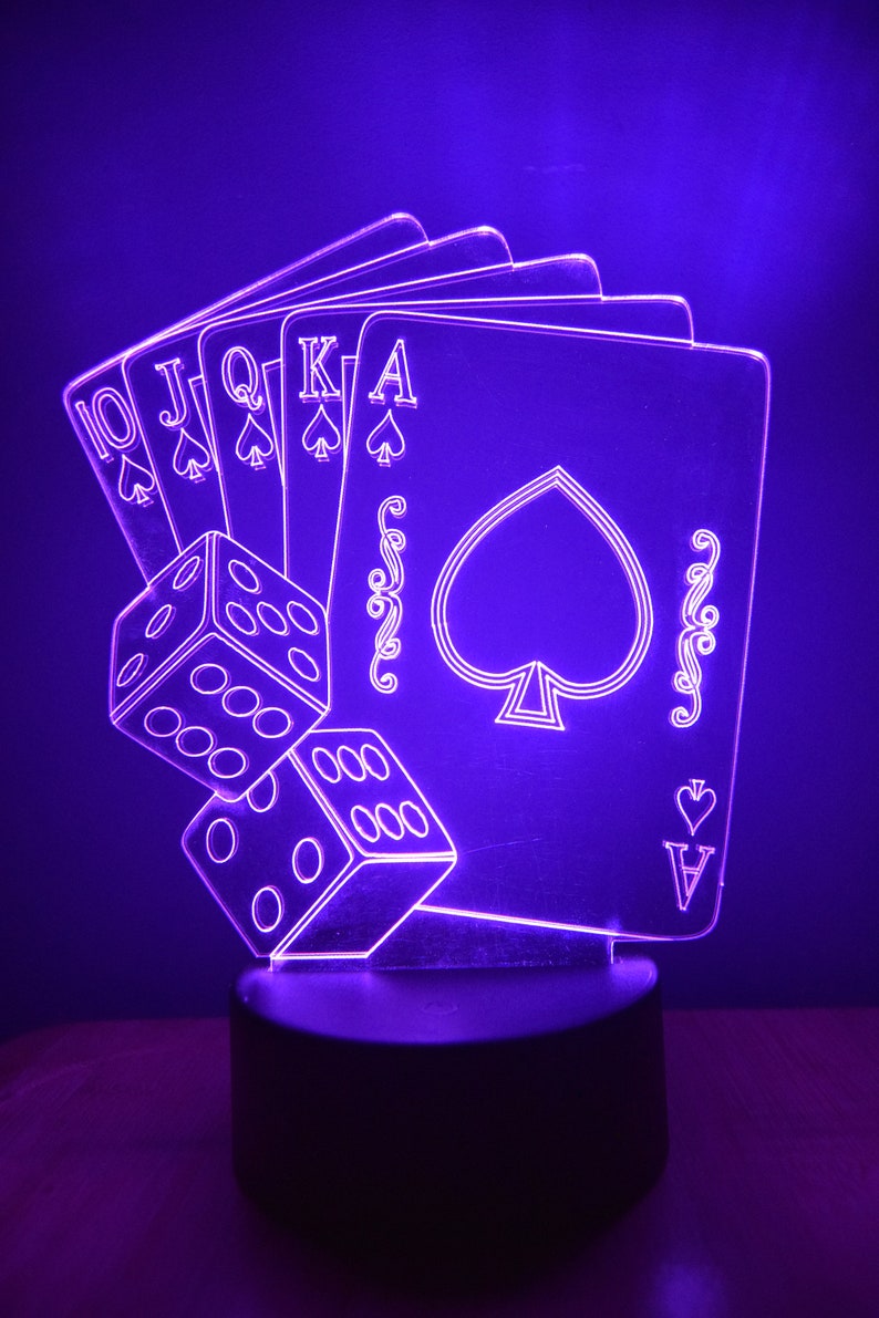 LED Night Lamp Poker Cards