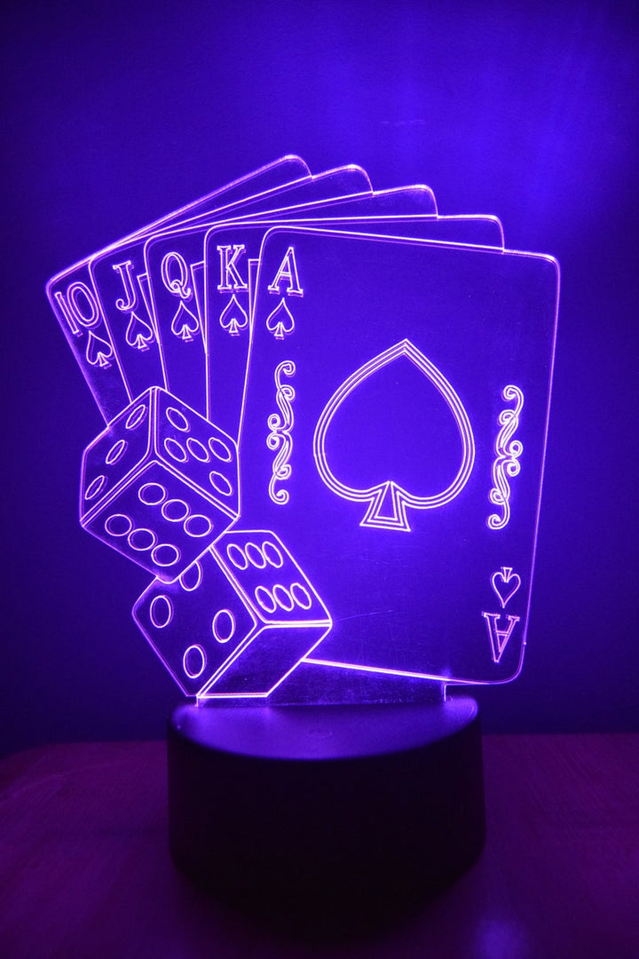 LED Night Lamp Poker Cards