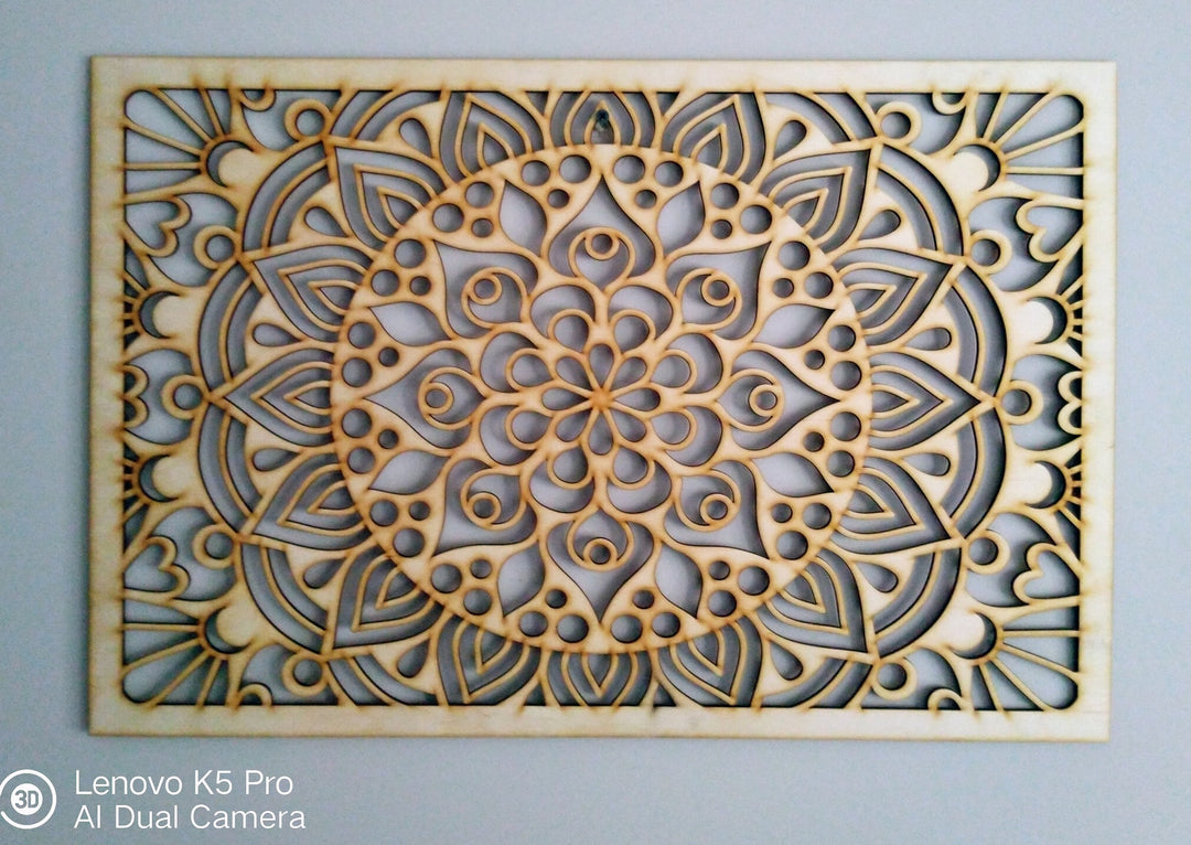 Illusion Mandala Rectangle Stencil