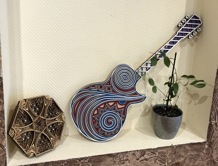 Wooden Guitar Wall Art