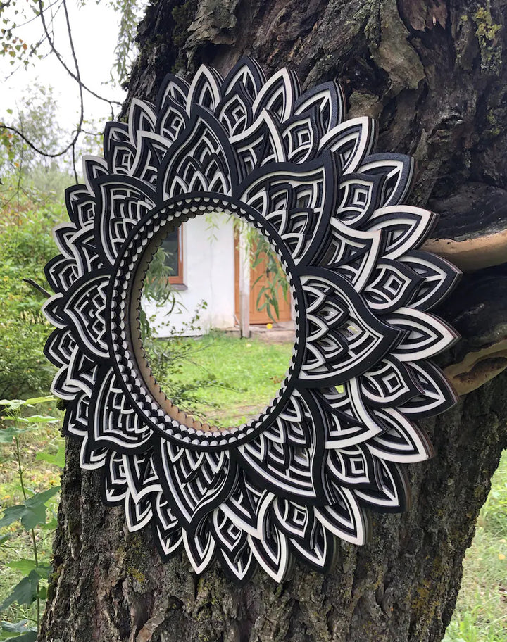 Boho Wooden Mirror Mandala