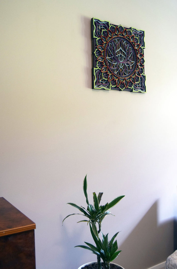 Lotus Flower Wooden Mandala