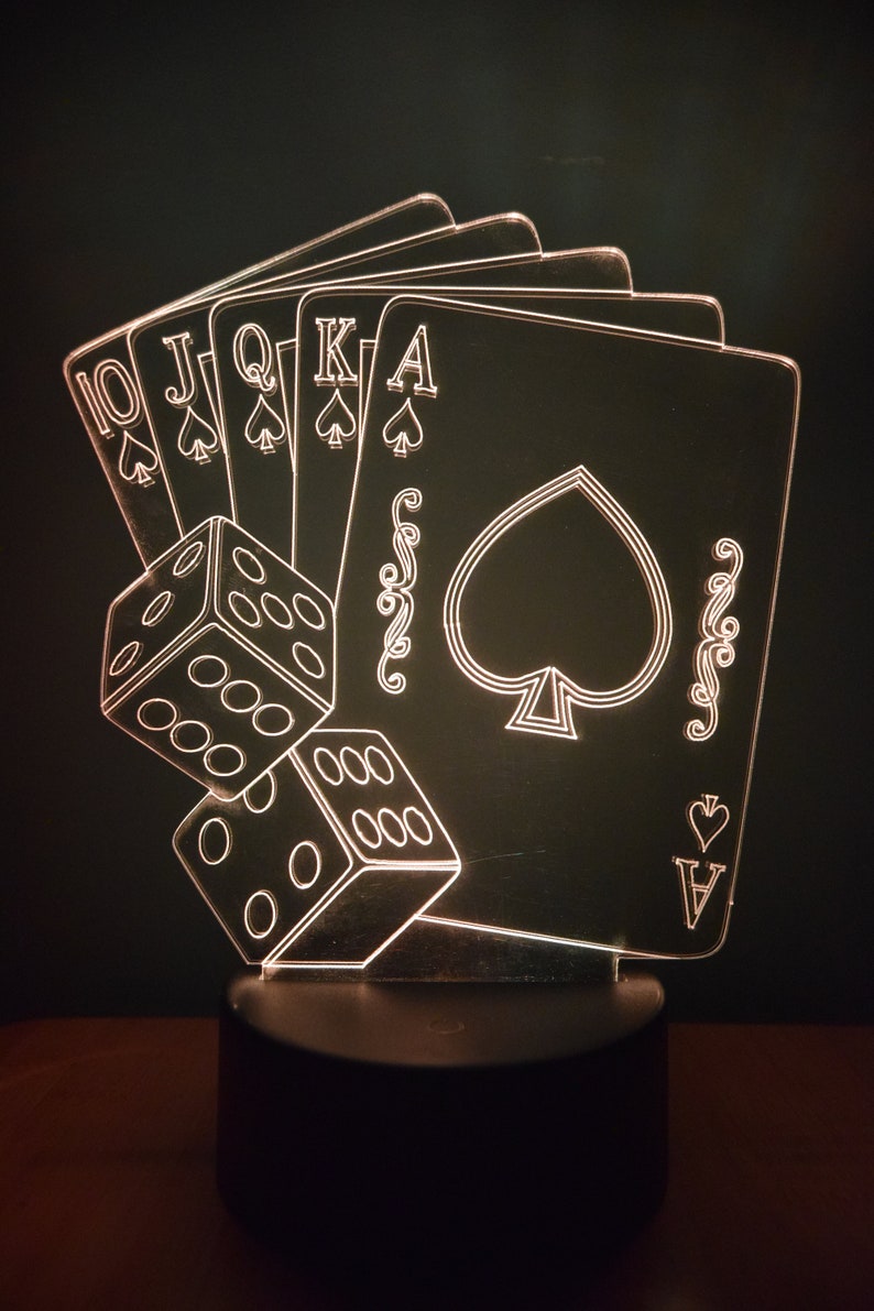 LED Night Lamp Poker Cards