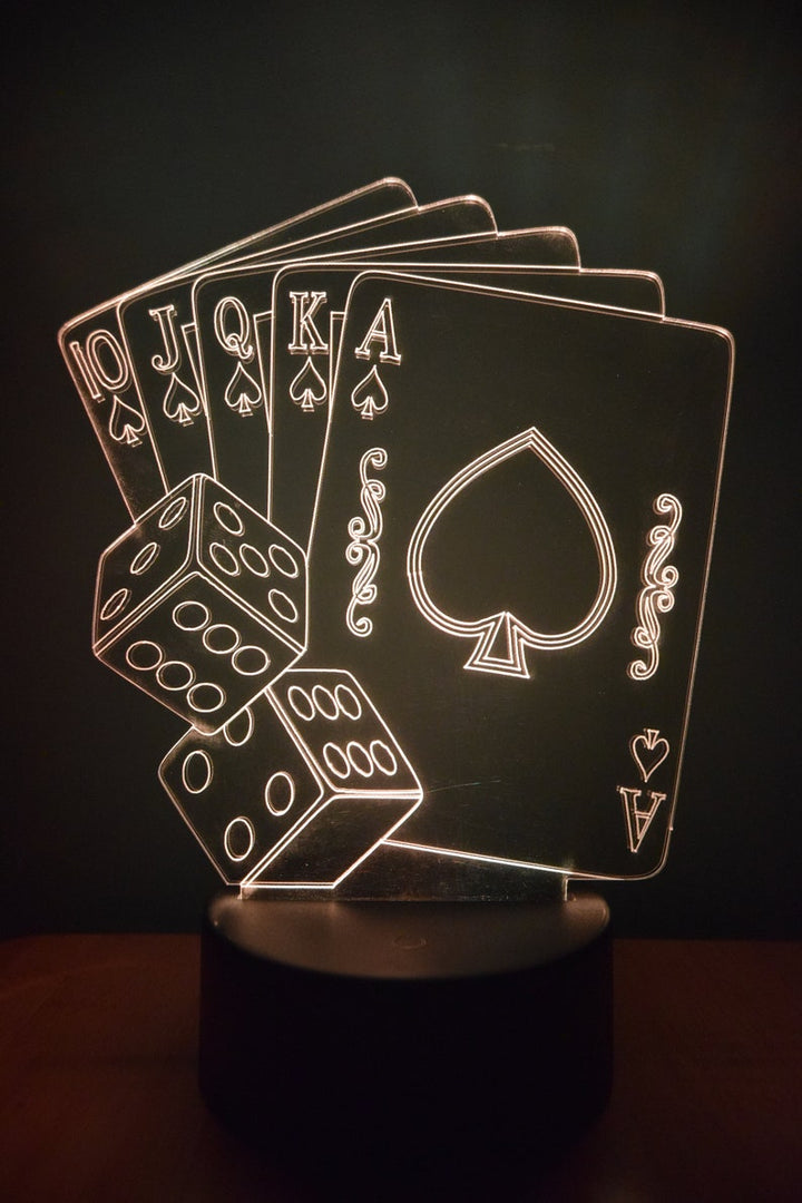 LED Night Lamp Poker Cards