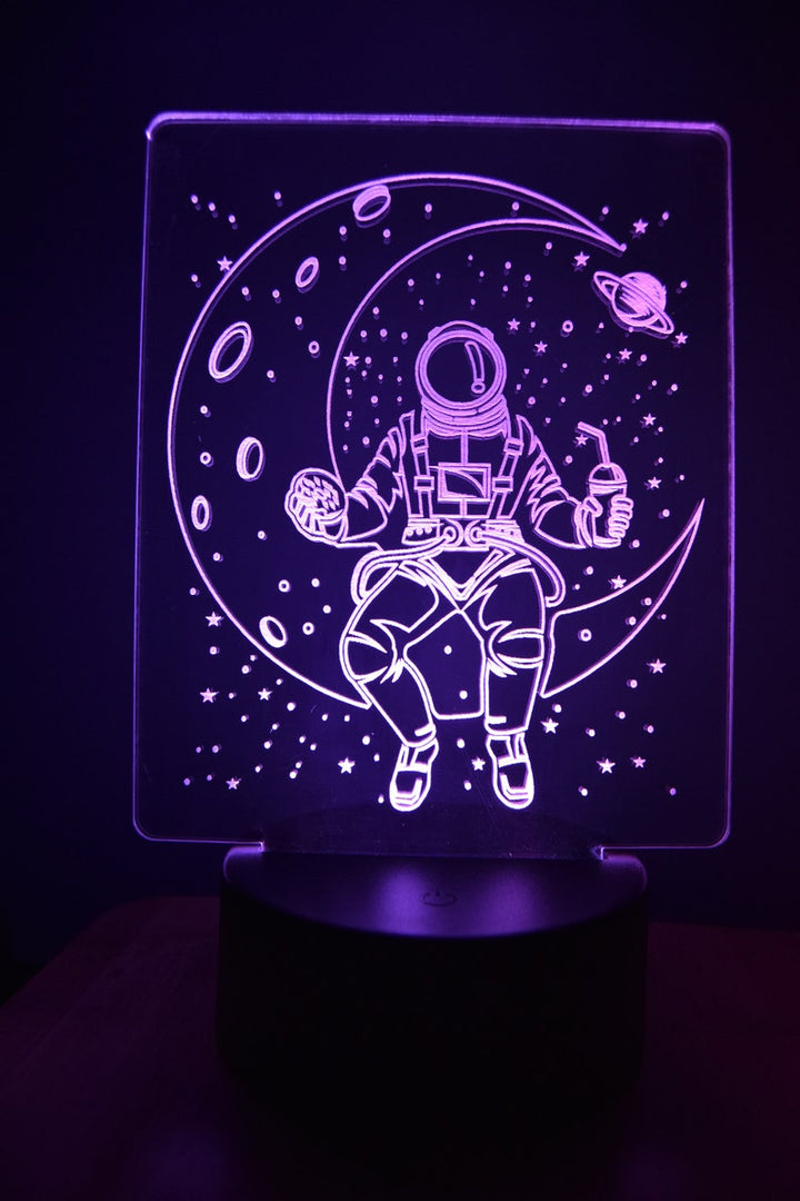 Astronaut LED Night Lamp | RGB 3D Acrylic Moon Light