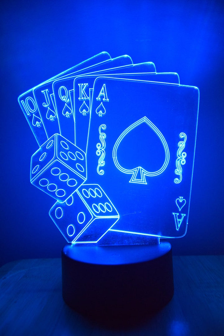 LED Night Lamp Poker Cards