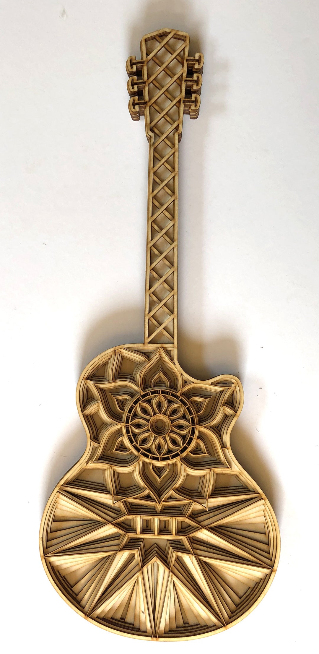 Wooden Guitar Mandala Art