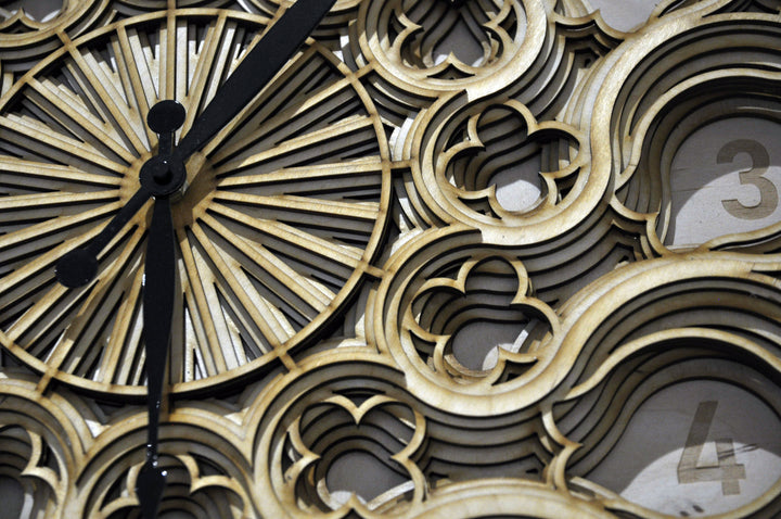 Wooden Clock Mandala Wall Hanging