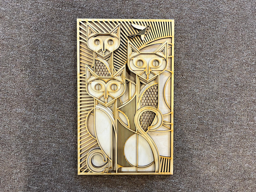 Cats Painting Mandala Wall Art