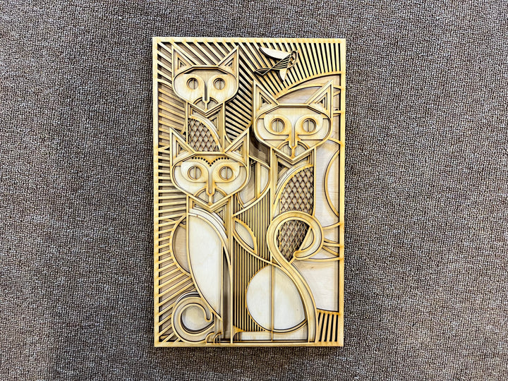 Cats Painting Mandala Wall Art