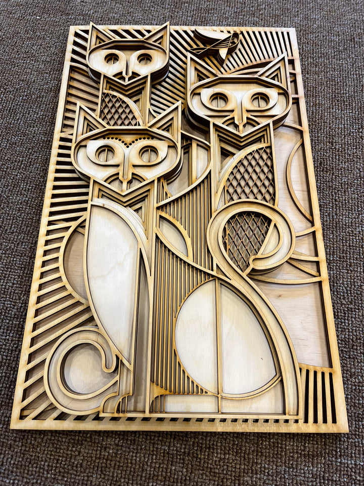 Cats Painting Mandala Wall Art