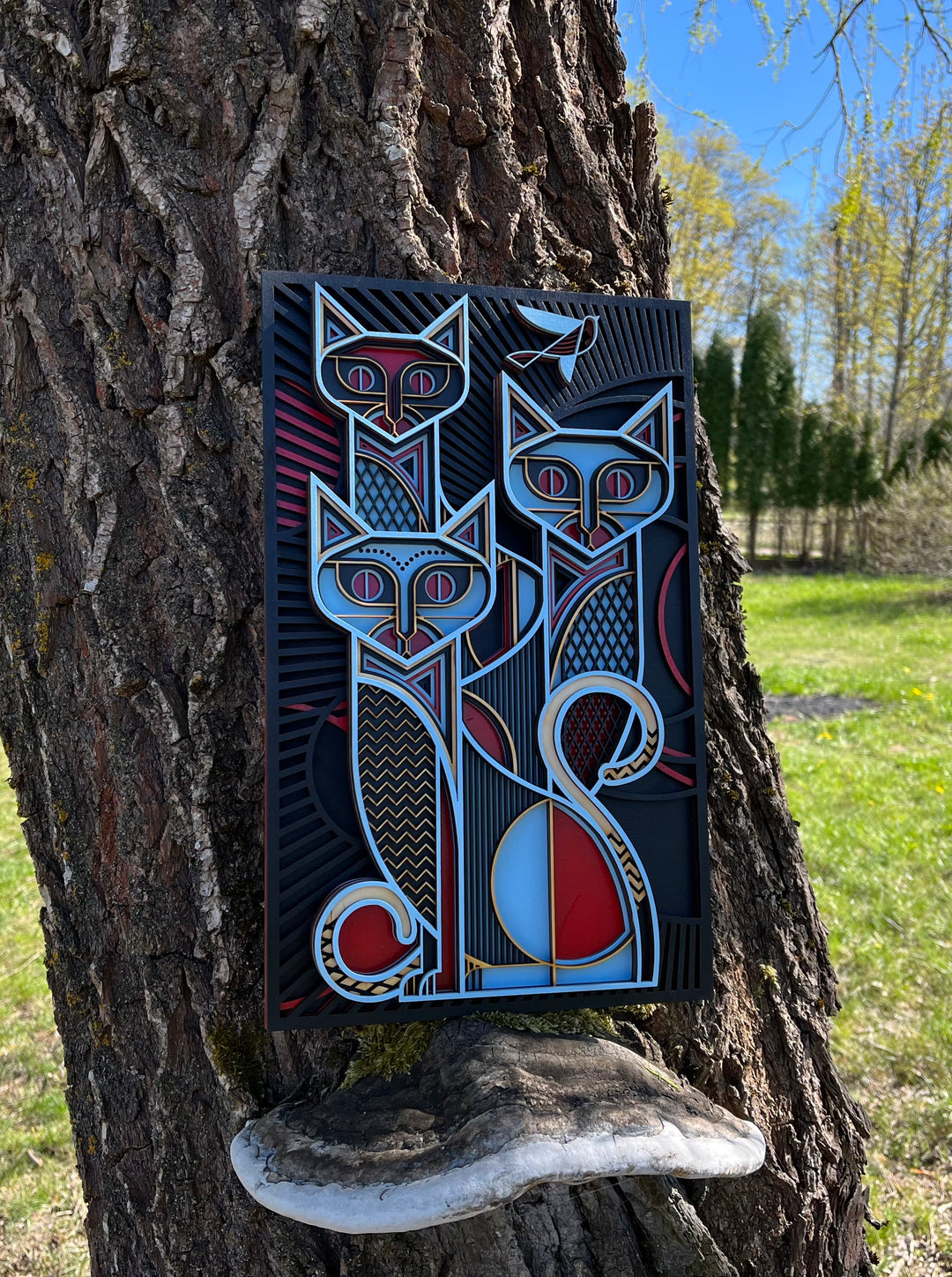 Cats Painting Mandala Wall Art